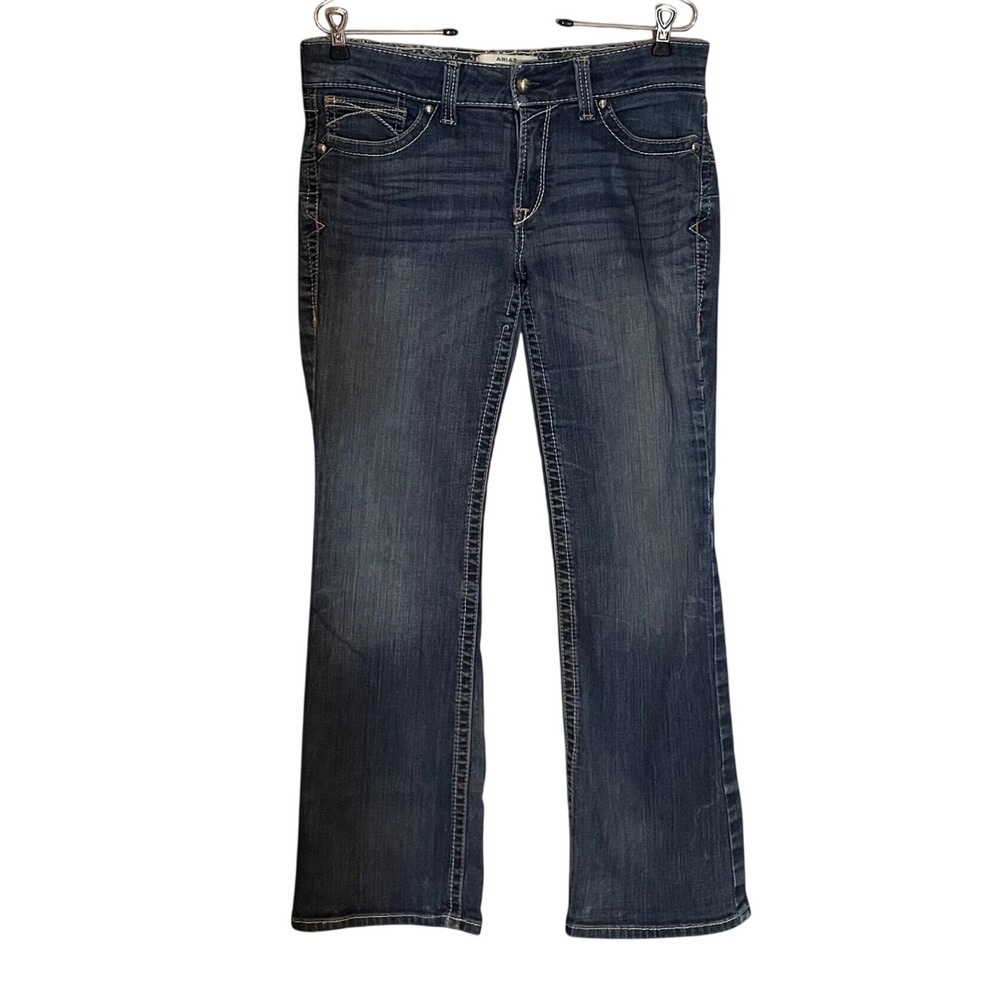 Ariat REAL Denim Women 30R Medium Wash Bootcut Western Riding Jeans Embroidery